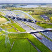 Aerial from junction Muiderberg in the Netherlands